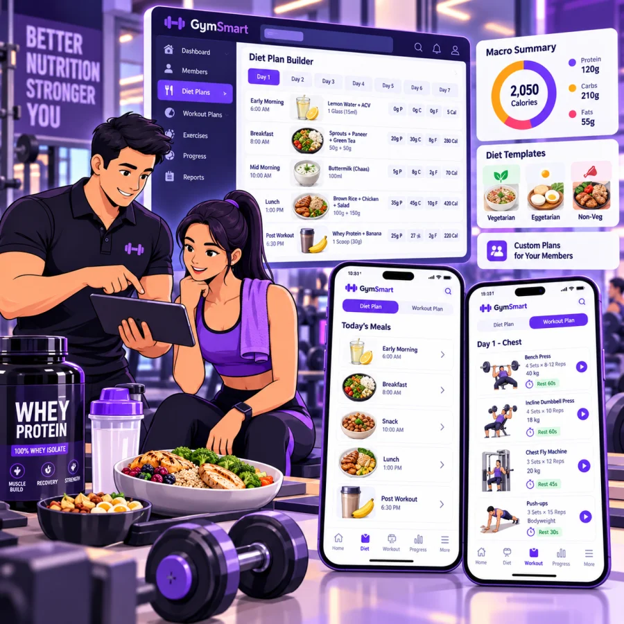 Gym Diet Plan & Workout Routine Builder: How Custom Nutrition Boosts Member Retention by 45%