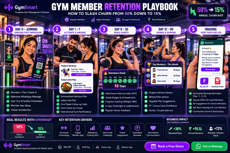 The Gym Member Retention Playbook: How to Slash Churn from 50% Down to 15%