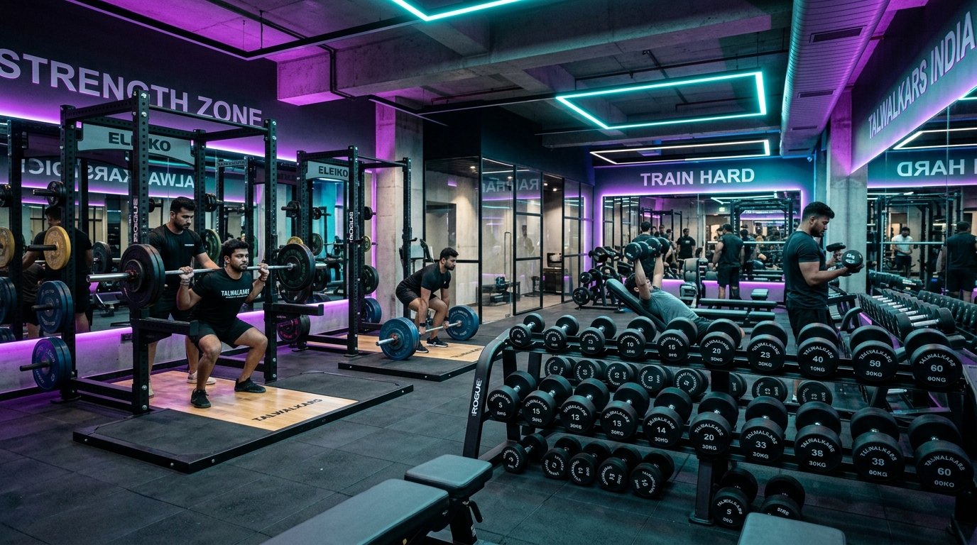 Commercial Gym Free Weights & Power Racks Zone Setup