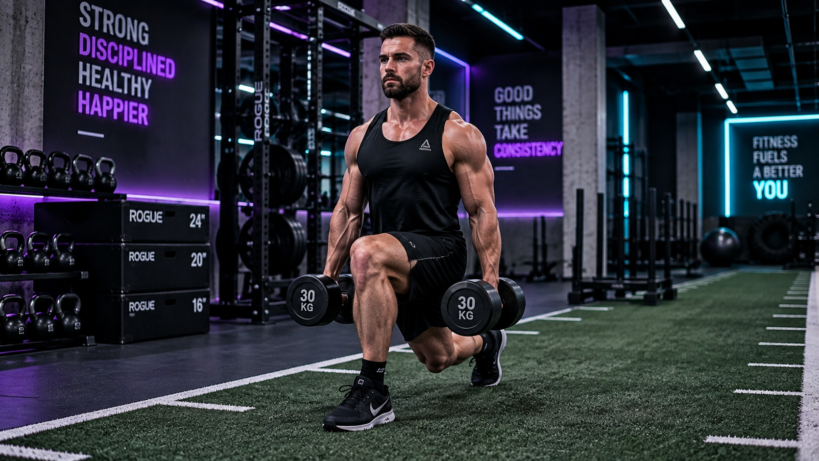 Lunges Form, Knee Alignment and Quadriceps Glute Balance