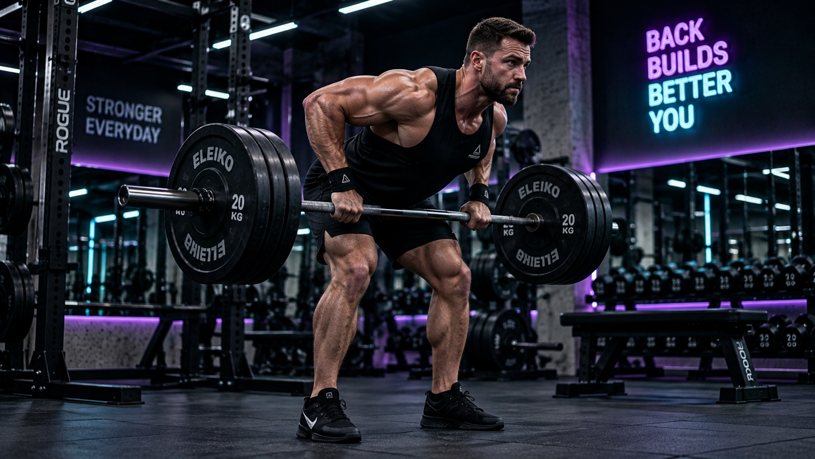 Bent Over Row Form, 45 Degree Hip Hinge and Elbow Drive