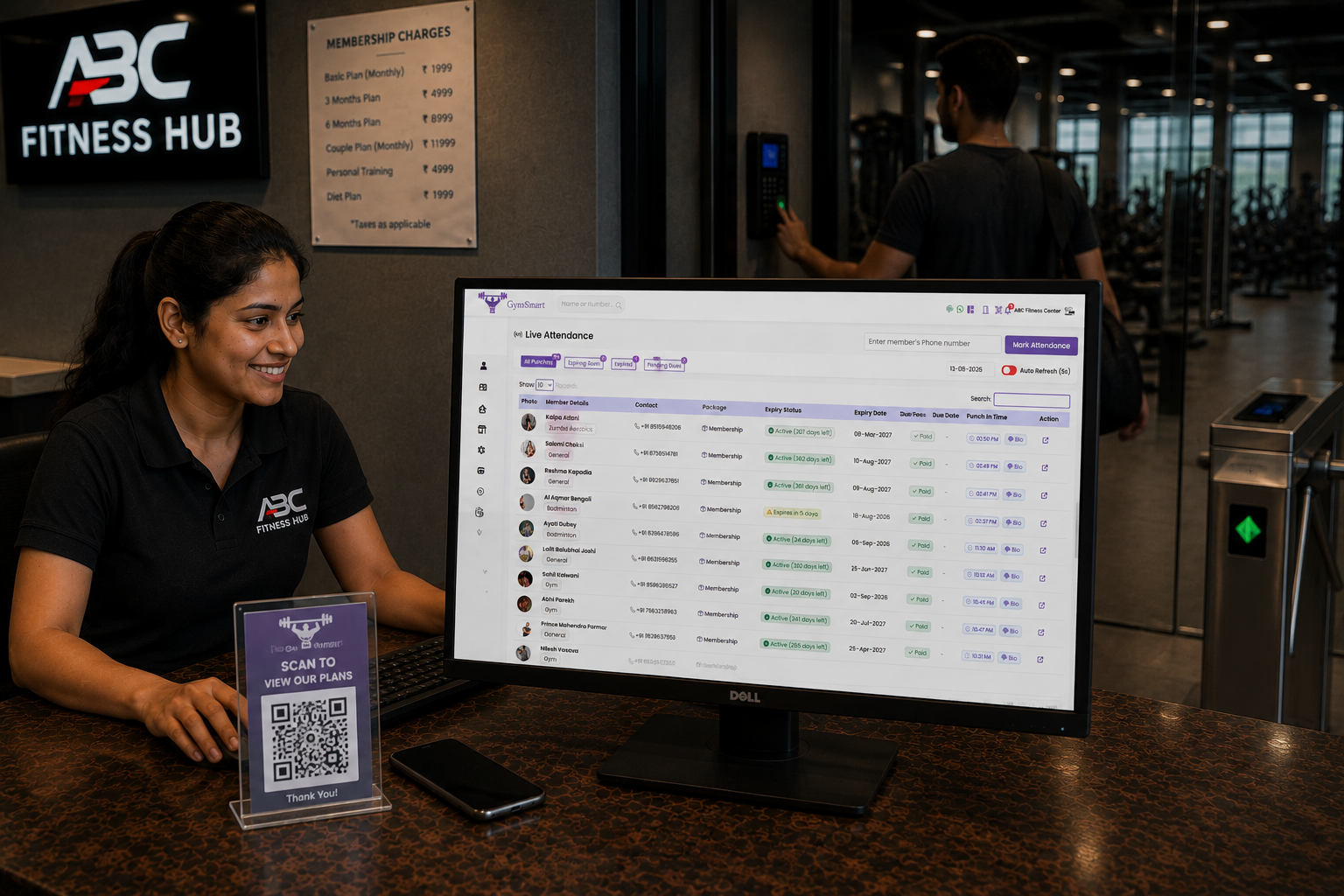 GymSmart Biometric Gate and Member App