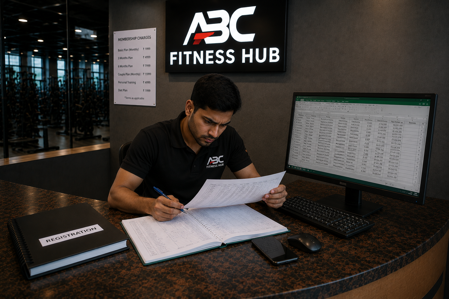 Outdated Gym Spreadsheet Ledger Discrepancy