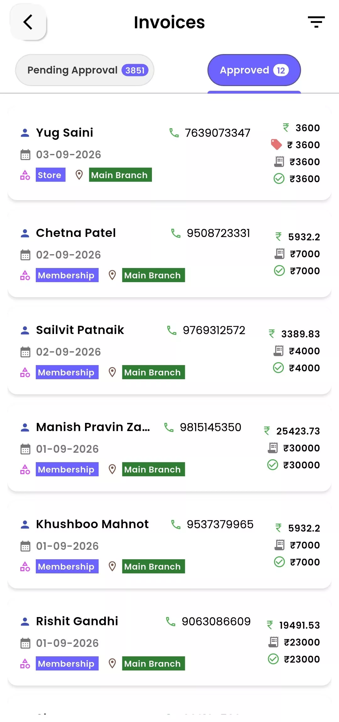 Staff Admin App Invoice Management