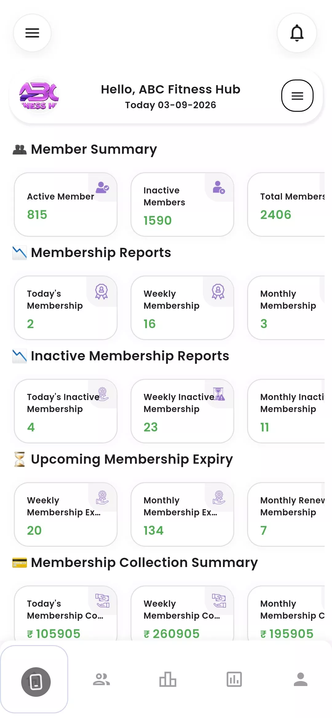 GymSmart Admin & Staff App Interface